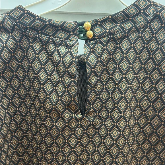 Ivy Jane Elegant Green and Brown Diamond Knit Women's Top XS (NWT) - Picture 5 of 6